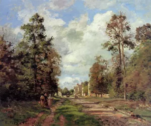 The Road to Louveciennes at the Outskirts of the Forest by Camille Pissarro Oil Painting