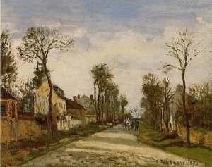 The Road to Versailles at Louveciennes by Camille Pissarro Oil Painting