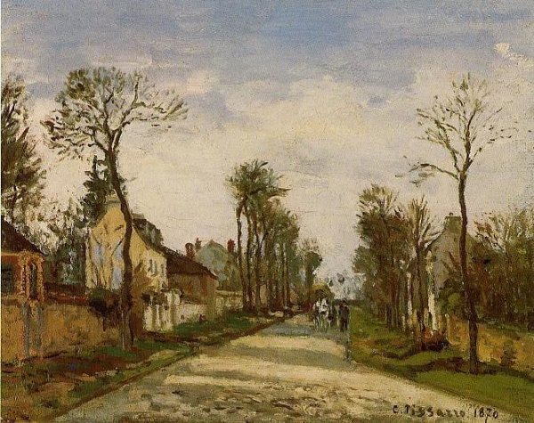 The Road to Versailles at Louveciennes by Camille Pissarro - Hand-Painted Oil Painting Reproduction