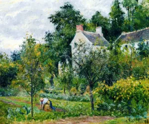 The Rondest Home and Their Garden in l'Hermitage, Pontoise by Camille Pissarro Oil Painting