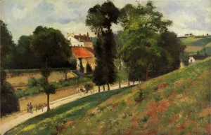 The Saint-Antoine Road at l'Hermitage, Pontoise by Camille Pissarro - Oil Painting Reproduction