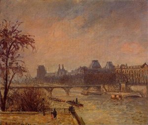 The Seine and the Louvre, Paris by Camille Pissarro Oil Painting