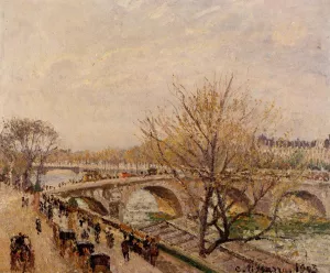 The Seine at Paris, Pont Royal by Camille Pissarro Oil Painting