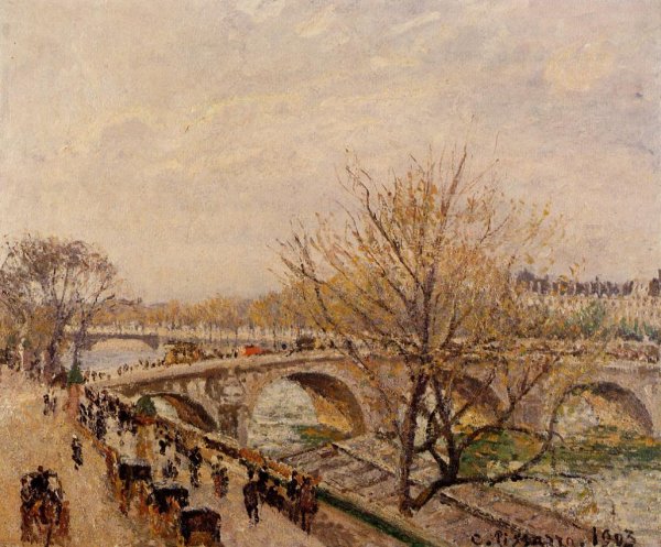 Main Product Photo of The Seine at Paris, Pont Royal Painting by Camille Pissarro