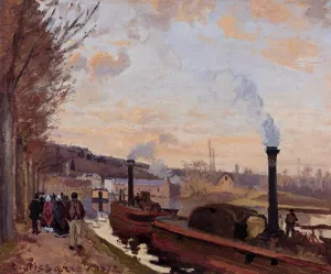 The Seine at Port-Marly by Camille Pissarro - Oil Painting Reproduction