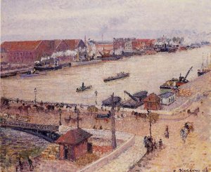 The Seine in Flood, Rouen by Camille Pissarro Oil Painting