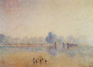 The Serpentine, Hyde Park, Fog Effect by Camille Pissarro - Oil Painting Reproduction