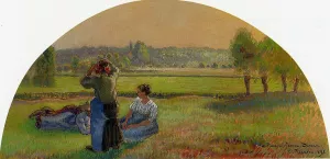 The Siesta in the Fields Oil painting by Camille Pissarro