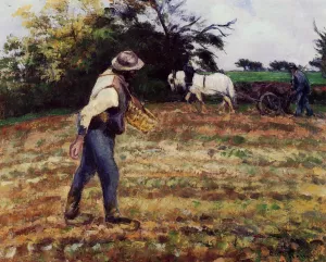 The Sower at Montfoucault by Camille Pissarro - Oil Painting Reproduction
