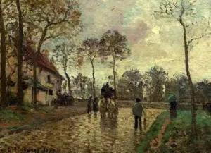 The Stagecoach at Louveciennes by Camille Pissarro Oil Painting