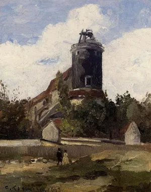 The Telegraph Tower at Montmartre Oil painting by Camille Pissarro