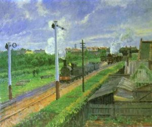 The Train, Bedford Park by Camille Pissarro Oil Painting