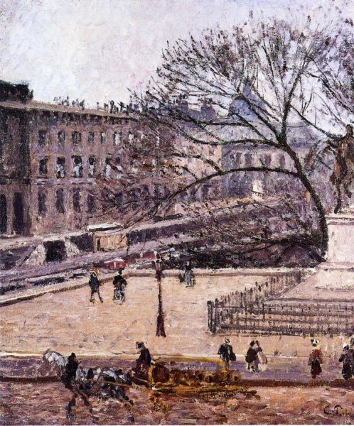 The Treasury and the Academy, Gray Weather by Camille Pissarro - Hand-Painted Oil Painting Reproduction