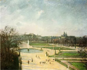The Tuileries Gardens, Afternoon, Sun by Camille Pissarro Oil Painting
