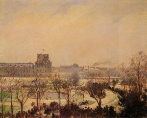 The Tuileries Gardens: Snow Effect by Camille Pissarro Oil Painting