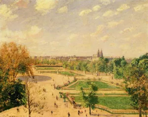 The Tuilleries Gardens: Morning, Spring, Sun by Camille Pissarro - Oil Painting Reproduction