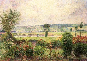 The Valley of the Seine at Damps, the Garden of Octave Mirbeau painting by Camille Pissarro