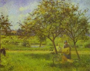 The Wheelbarrow Oil painting by Camille Pissarro