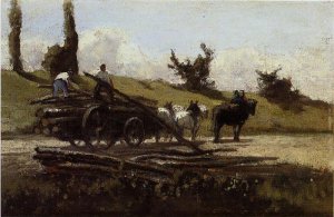 The Wood Cart by Camille Pissarro Oil Painting