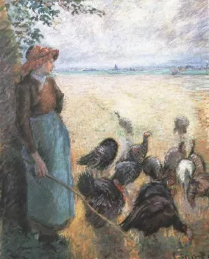 Turkey Girl by Camille Pissarro - Oil Painting Reproduction