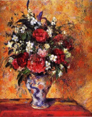 Vase of Flowers by Camille Pissarro Oil Painting