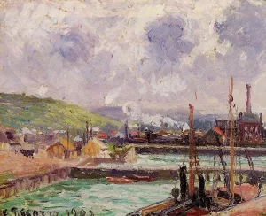 View of Duquesne and Berrigny Basins in Dieppe painting by Camille Pissarro