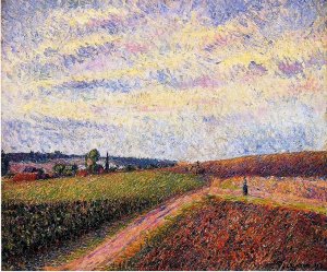 View of Eragny 2 Oil painting by Camille Pissarro