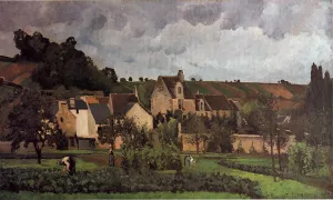 View of l'Heritage at Pontoise painting by Camille Pissarro