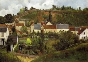 View of l'Hermitage, Jallais Hills, Pontoise by Camille Pissarro Oil Painting