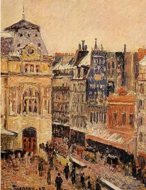 View of Paris, Rue d'Amsterdam by Camille Pissarro Oil Painting