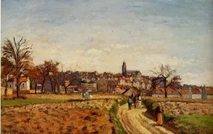 View of Pontoise Oil painting by Camille Pissarro