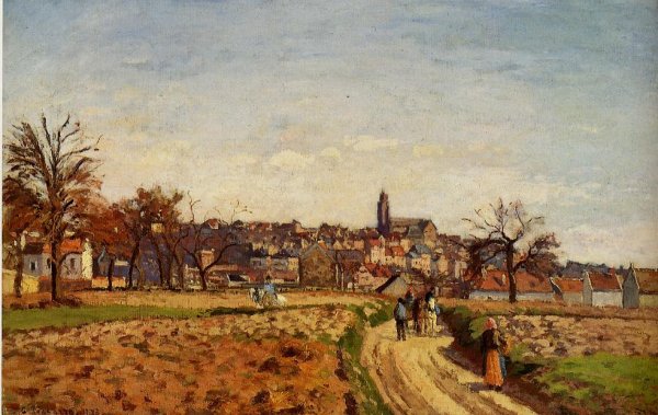 View of Pontoise by Camille Pissarro - Hand-Painted Oil Painting Reproduction