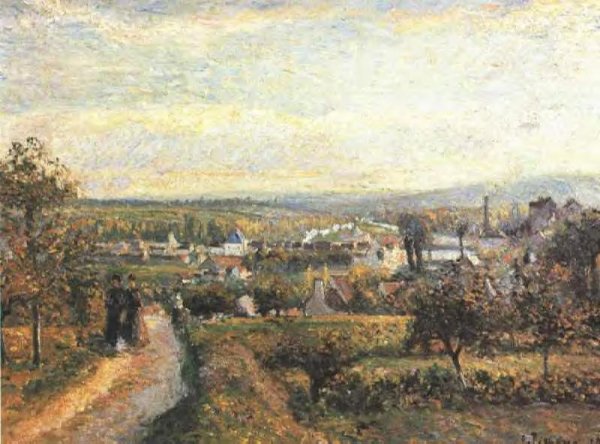 View of Saint-Ouen-l'Aumone by Camille Pissarro - Hand-Painted Oil Painting Reproduction
