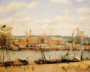 View of the Cotton Mill at Oissel, near Rouen by Camille Pissarro Oil Painting