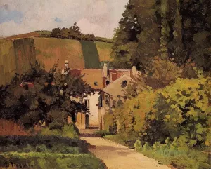 Village Church painting by Camille Pissarro