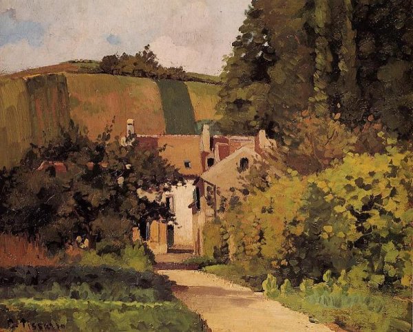 Village Church by Camille Pissarro - Hand-Painted Oil Painting Reproduction