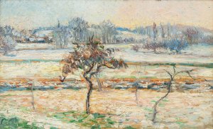 Vue sur le village de Bazincourt, Neige by Camille Pissarro Oil Painting