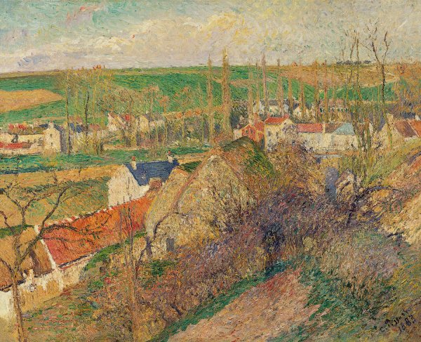 Vue Sur Le Village D'osny  by Camille Pissarro - Hand-Painted Oil Painting Reproduction