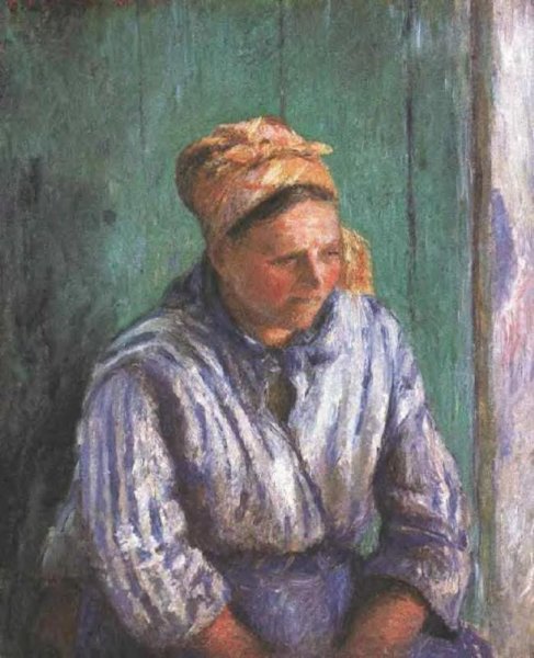 Main Product Photo of Washerwoman Study also known as La Mere Larcheveque Painting by Camille Pissarro