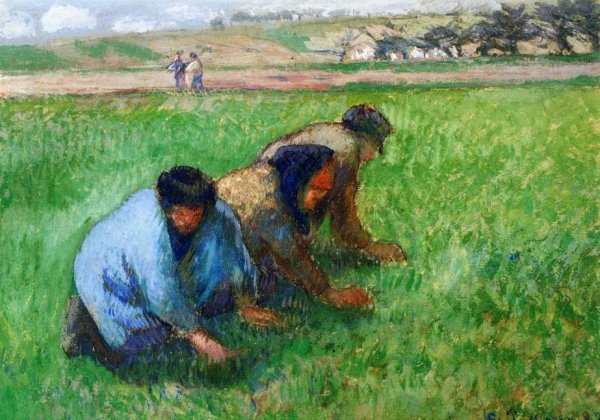 Weeders by Camille Pissarro - Hand-Painted Oil Painting Reproduction