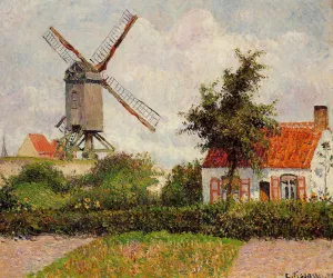 Windmill at Knocke, Belgium by Camille Pissarro - Oil Painting Reproduction
