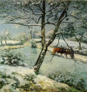 Winter at Montfoucault also known as The Effect of Snow by Camille Pissarro Oil Painting