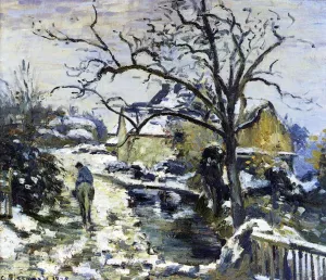 Winter at Montfoucault by Camille Pissarro - Oil Painting Reproduction