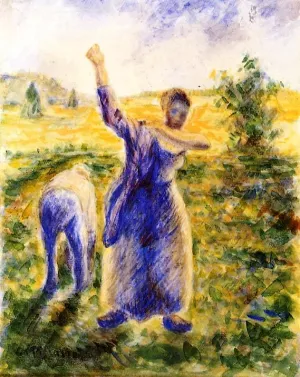 Workers in the Fields by Camille Pissarro Oil Painting