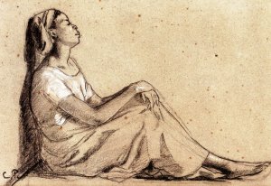 Young Black Woman Sitting by Camille Pissarro Oil Painting