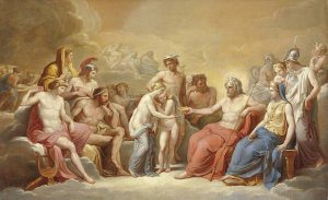 Amore E Psiche Al Cospetto Degli Dei by Vincenzo Camuccini Oil Painting