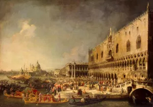 Arrival of the French Ambassador in Venice by Canaletto - Oil Painting Reproduction