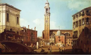 Camo Santi Apostoli by Canaletto Oil Painting