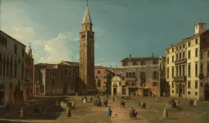 Campo Sant'Angelo, Venice by Canaletto Oil Painting