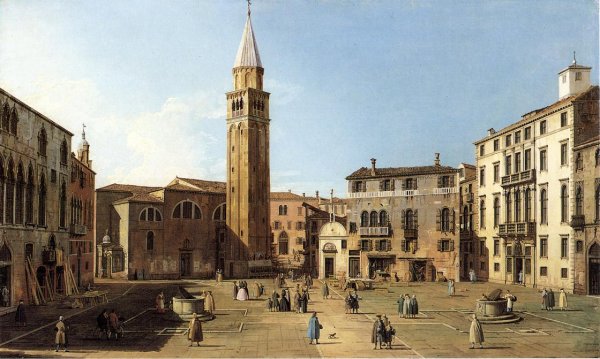 Campo Sant'Angelo by Canaletto - Hand-Painted Oil Painting Reproduction